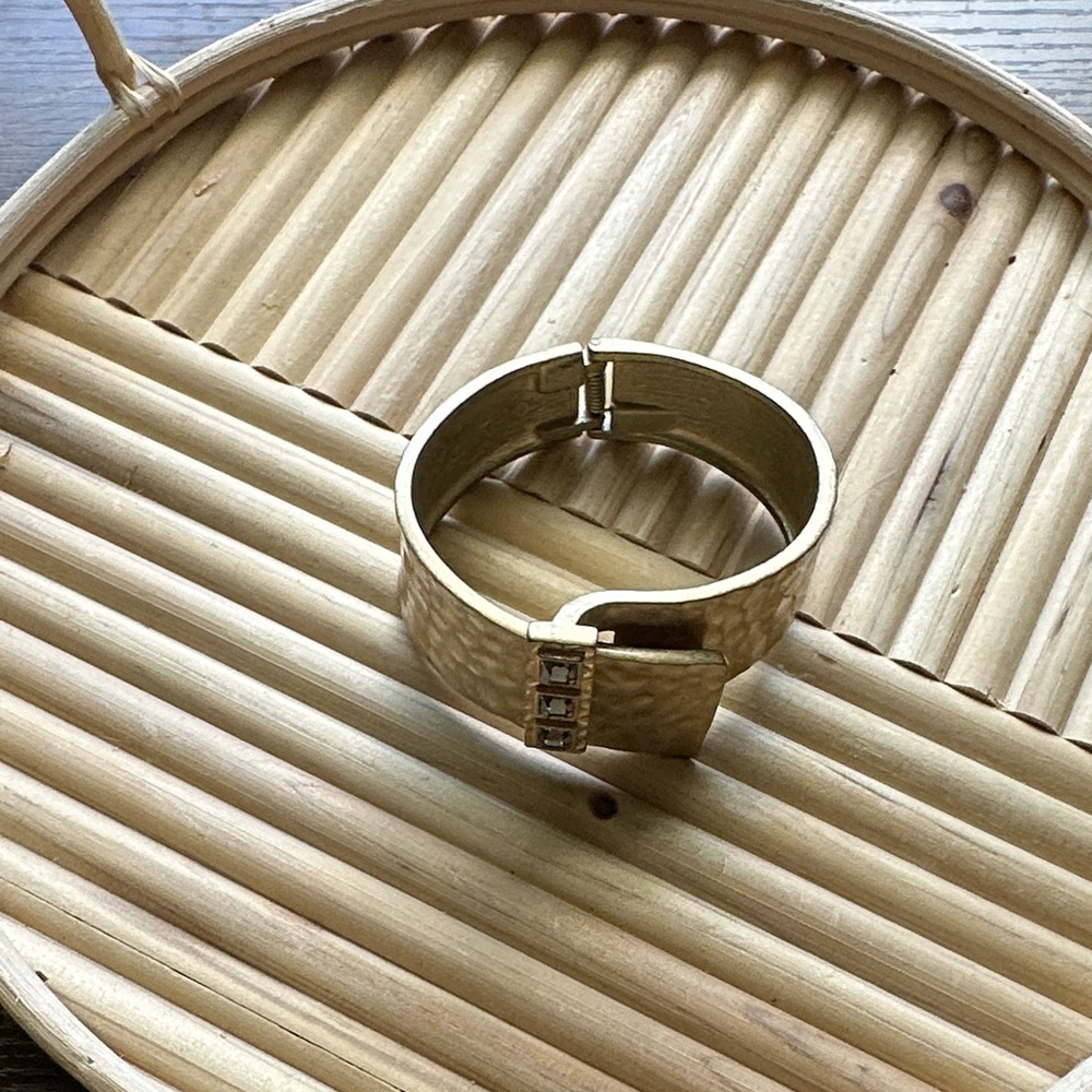 Lia Sophia Gold Hammered Bracelet